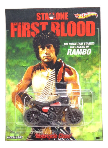 Hot Wheels Stallone Rambo1  -1982- Movie Motocycle Iscustoms