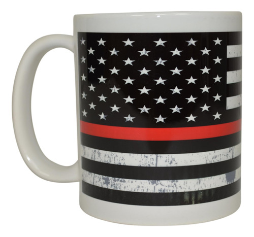 Taza De Café Táctica Rogue River Línea Roja Delgada Bandera 