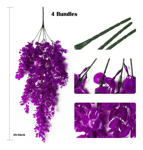 W Wreath, Pacote Com 2 Plantas Artificiais Penduradas Em Fol