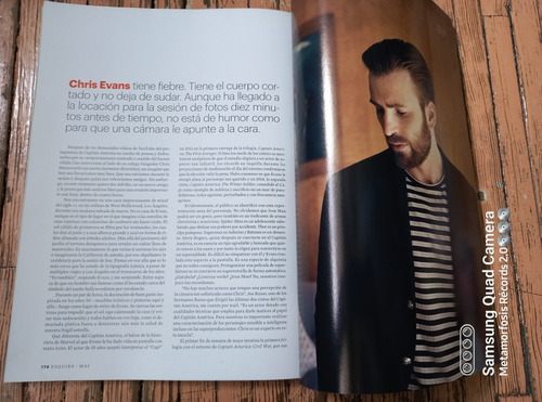 Chris Evans, Revista Esquire, Captain América, Sin Cómic. (Usado)