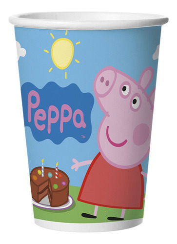 Copo Descartável Personalizado Peppa Pig - 8 Unidades 