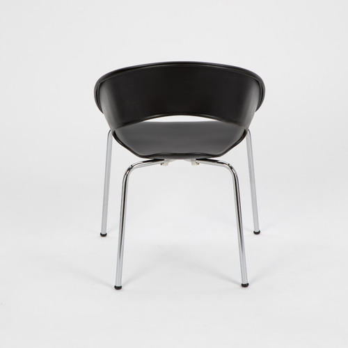 Imagen 3 de 7 de Silla Diseño One Apilable Plástico Alto Impacto Base Cromada