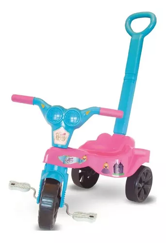 Motoca Triciclo Velotrol Infantil Com Empurrador Menino Azul