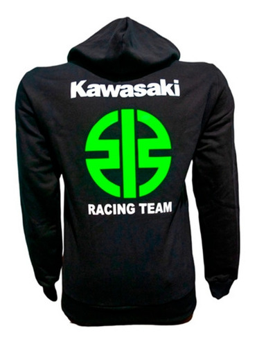 Imagen 2 de 7 de Buzo Canguro Kawasaki Capucha Moto Racing Motoscba