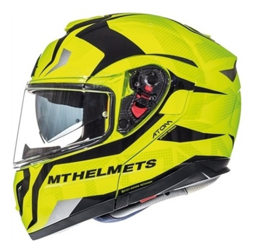 Capacete Articulado Mt Atom Sv Divergence F1 Amarelo Fluor