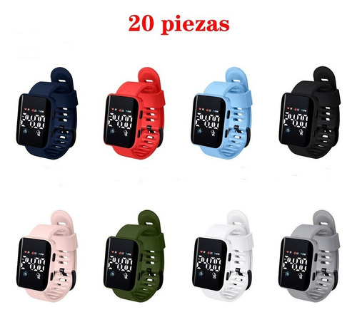 . . 20 Piezas Reloj Y7 Reloj Electrónico Led Cuadrado Mayoreo