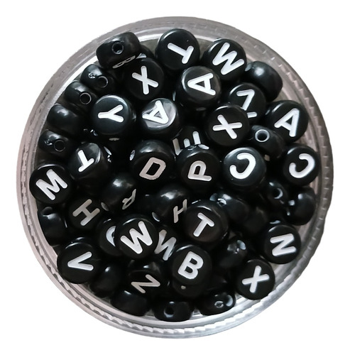 210 Cuentas Letras Redondas 6mm X 25gr Oferta!