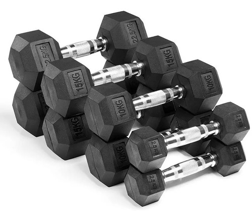 Imagen 2 de 2 de Mancuernas Hexagonales 15 Kg Pesas Dumbells Par Gym Crossfit