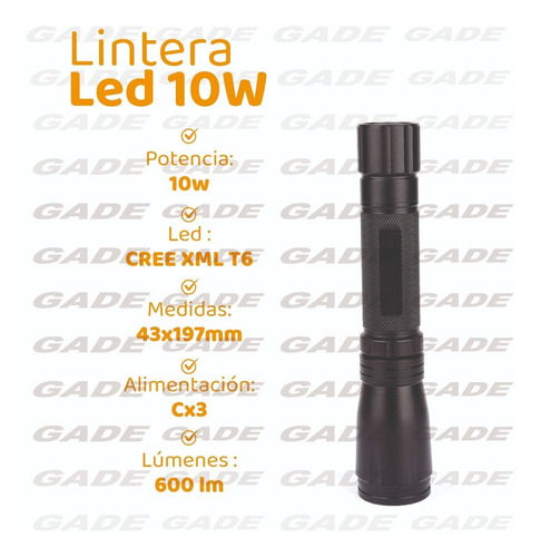 Imagen 2 de 9 de Linterna Táctica 2000 Lúm. Jieli - Zoom - Led Cree Xmlt6 10w