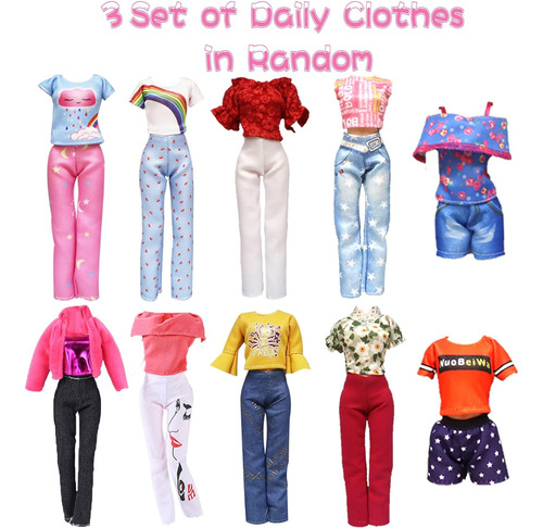 28 Pc Ropa Y Accesorios De Muñecas Hechas A Mano Para Barbie