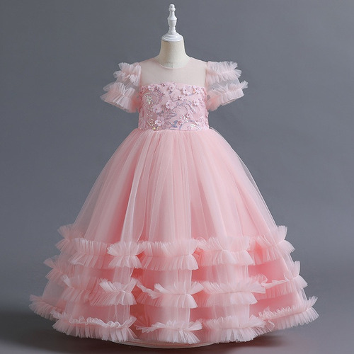 Vestido De Niña De Fiesta Mini-mi Modelo Betiana Rosa