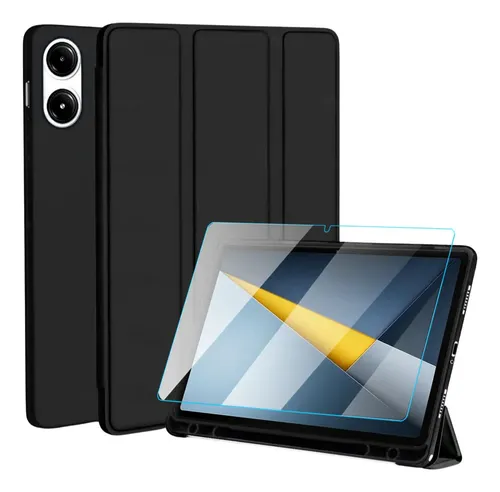 Capa Silicone Para Xiaomi Poco Pad M1 12.1 Polegadas + Vidro