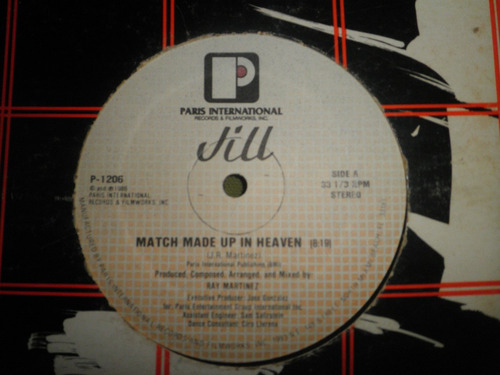 Disco Remix Vinyl Impt Jill - Match Made Up In Heaven (1986)