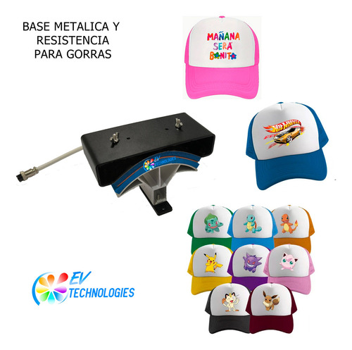 Resistencia Sublimación Gorras Para Planchas O Combos Dtf Color Negro/Azul