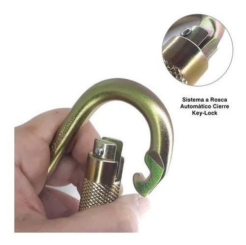 Imagen 2 de 3 de Mosquetón Automático Con Doble Traba Arnés