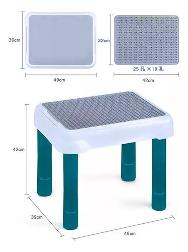 Mesa De Bloques Para Construccion 97 Piezas 1 Silla 811-7