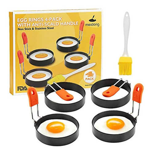 Meidong Egg Ring 4-pack Anillo De Huevo De Acero Inoxidable 