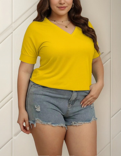 Playera Casual De Talla Grande A La Moda Para Mujer