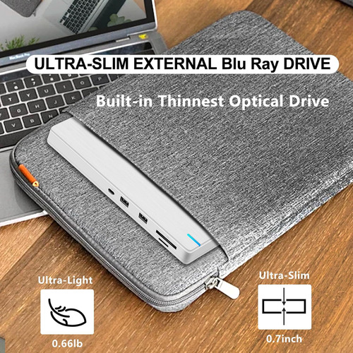Reproductor Bluray Nolyth, Externo, Cd/dvd, Usb/usb-c