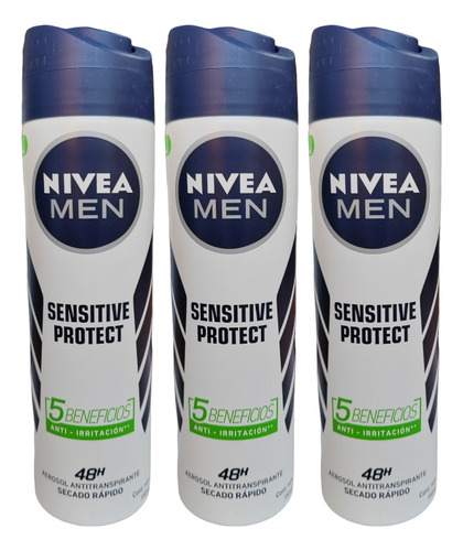 Pack X 3 Nivea Desodorante Sensitive Protect 150 Ml