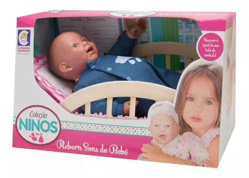 Boneca Baby Ninos Reborn Sons de Bebe Cotiplás 2219 na Papelaria