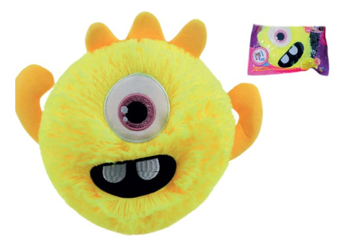 Funn Ball Monstros 23cm Bola Com Pelucia Amarelo Unitoys