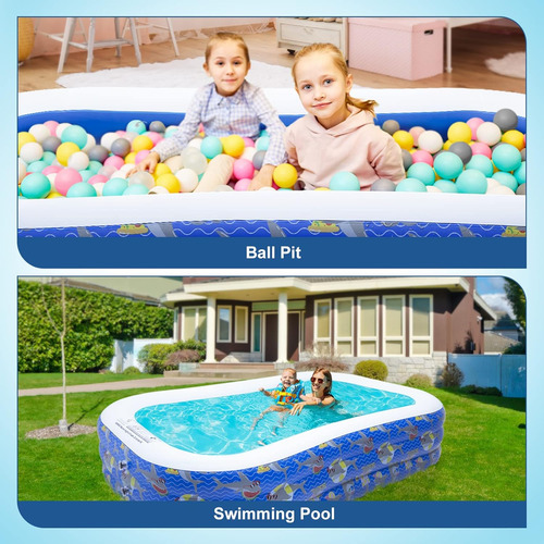 Piscina Inflable Para Niños, 96 X 56 X 22 Pulgadas, Piscina