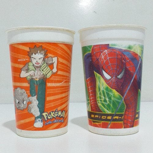 Mirinda 2 Vasos De Plástico Pókemon Y Spiderman 375cm (413)