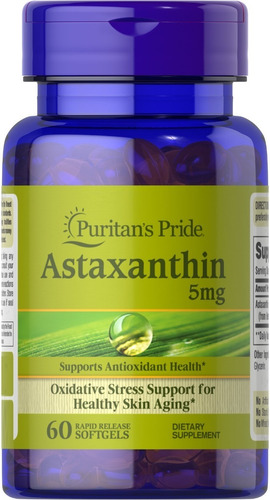 Puritan's Pride | Astaxanthin | 5mg | 60 Rapid Softgels