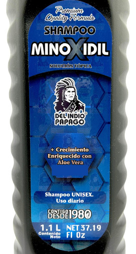 Shampoo Minoxidil Al 0.2% 1.1l Formula Premium Indio Papago