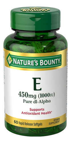 Vitamina E 450 Mg (1000 Iu) Nature's Bounty 60 Capsulas