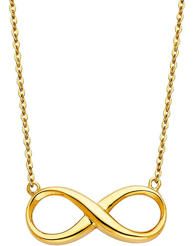 Collar Infinito De Oro Amarillo De 14 K - 17+1