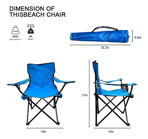 Sillas Plegable Con Porta Vasos Camping Playa Picnic