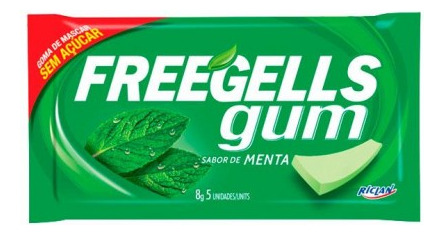 Chicle Sin Azucar Menta Verde Freegells Gum X5und