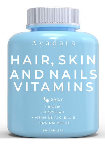 Ayadara Vitaminas Para El Cabello, Piel Y Unas, 60 Capsulas,