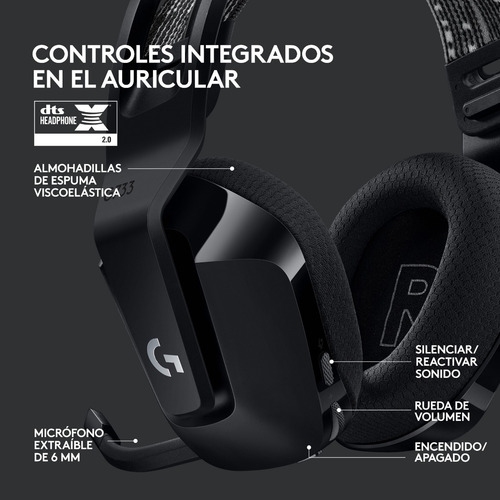 Imagen 6 de 11 de Audífonos gamer inalámbricos Logitech G Series G733 negro con luz rgb LED