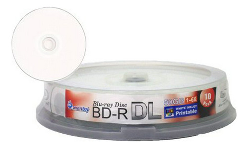 Smartbuy 50gb 6x Blu-ray Bd-r Dl Dual Layer Blank White Inkj