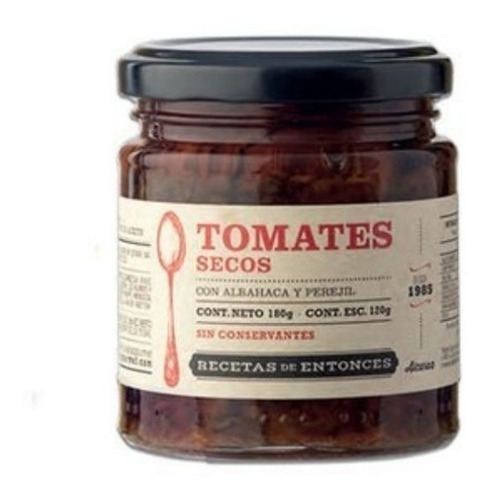 Pack X4 Frascos De Tomates Secos C/ Albahaca Y Perejil X180g