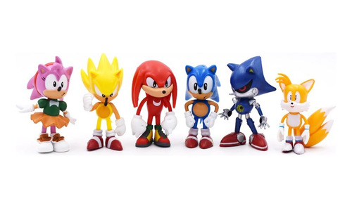 Pack 6 Figuras De Sonic Y Amigos (en Caja)