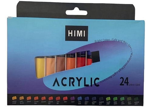 Miya Pintura Acrílica En Tubo - Set 24 Colores/12ml