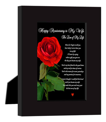 Tarjeta Poema Texto Ingl «happy Anniversary My Wife Love Of