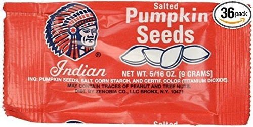 Semillas De Calabaza Indias Salado, 5/16 Oz, 36 Conteo