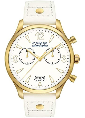 Movado Heritage Chronograph White Dial Ladies Watch 3650026