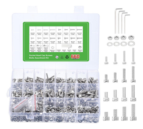 Juego De S Con Cabeza Allen M3 A M6 En Acero Inoxidable 304