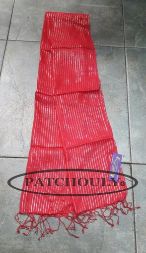 Imagen 4 de 5 de Pañuelo Lurex Bufanda Pashmina Algodón India Hindú Fucsia