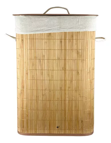 VXL Cesto De Ropa Sucia De Esquina De Bambú 60 L — Bañoidea