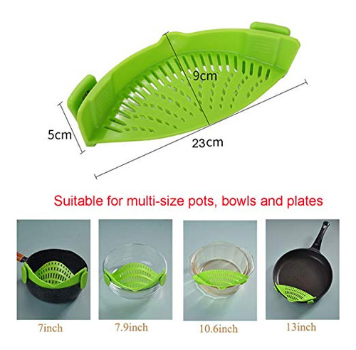 Colador Clip Para Ollas Y Sartenes, Silicona Resistente Al