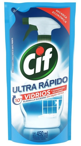 Limpiador Líquido Cif Vidrios 450ml