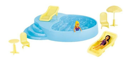 Piscina Divertida Homeplay Beauty Girls Azul E Amarela