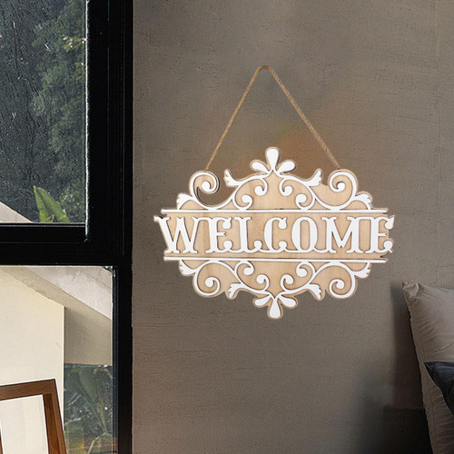 Wood Wall Hanging Welcome Sign Decoración De Placa Rústica